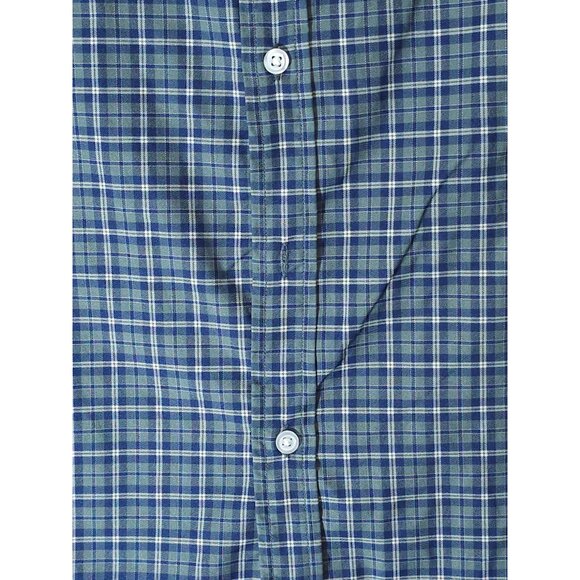 Men's Slim Fit Benton Performance Shirt XXL Blue Green Plaid Long Sleeve Button- - Picture 7 of 10